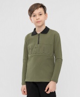 Поло хаки с длинным рукавом Button Blue, школьная форма для мальчиков  фото, kupilegko.ru